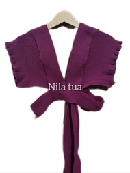 Atasan crop auter rompi Rajut wanita/vest knit ruffle pinay