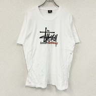STUSSY短袖印花 T 卹，白色，L 碼，古著。