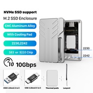 M.2 NVMe 2230 SSD Enclosure Case USB Adapter 10Gbps USB3.2 Gen2 Portable Box For M2 2230 2242 NVMe