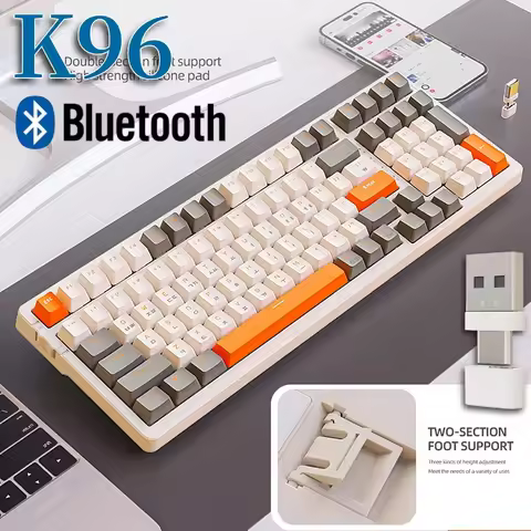 K96 Wireless Mechanical Keyboard USB Type-C Bluetooth 2.4G Gaming Keyboard ABS Hot swappable keyboar