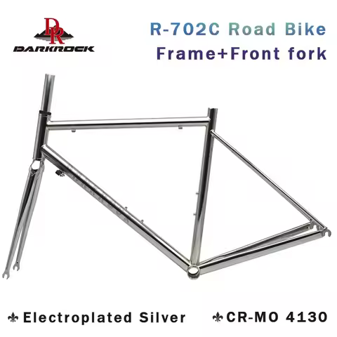 DARKROCK 702 Road Bike Frame with Fork, Cr-Mo Steel 4130 bicycle frame 700C steel frame