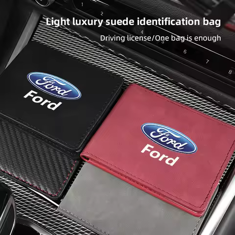Driver License Holder Suede Leather Card Bag For Ford STline Focus Mondeo Driving Documents Business