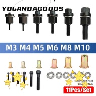 YOLA 11Pcs/Set Hand Rivet Nut, Mandrel Staple For Rivet Nut Torch Manual Riveter Tool, Electric Rive
