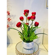 Ready stock Tulip siap gubah bunga meja kopi bunga hiasan rumah bunga siap gubah bunga meja makan bu