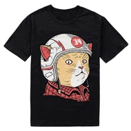 Viller-x DTF Screen Printed Women's T-shirt with 3D Cat Print 117