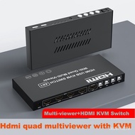 4K HDMI multi-viewer with kvm 4X1 hdmi quad screen splier/multiviewer KVM HDMI seamless switch with HDMI KVM function 4