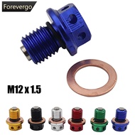 FOREVERGO M12 x 1.5 Magnetic Oil Drain Plug Bolt Screw Washer Gasket For Yamaha YZF-R3 YZF-R25 MT-03