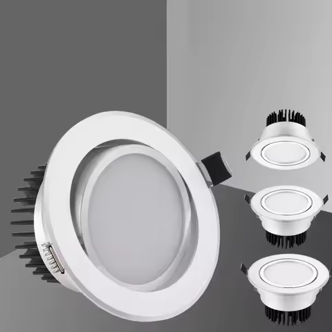 Silver Dimmable Recessed LED Spot Light COB 3W / 5W / 7W / W 12W 15W Recessed LED Ceiling Spot Light