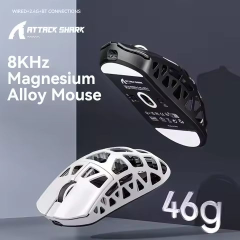 ATTACK SHARK R3 Magnesium Alloy Honeycomb Gaming Mouse, Ultra-Lightweight 8K Hz, PAW3395 Sensor, 260