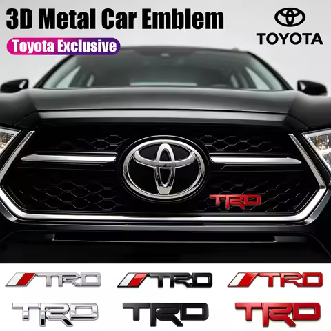 TRD Emblem 3D Metal Car Body Stickers Front Grille Rear Trunk Badge For Toyota Hilux Corolla RAV4 Ca