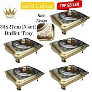 GOLD 5/ 6 set 34x28 BUFFET EMBOSSED BUFFET TRAY SET BUFFET FOOD