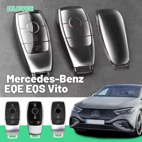 Clear TPU Car Key Case For Mercedes-Benz EQE EQS Vito Viano EQV V Class AMG GT Key Fob Cover Protect