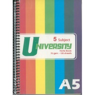 Standard A5/A4 5 Subject Spiral Notebook SUB7905-A5