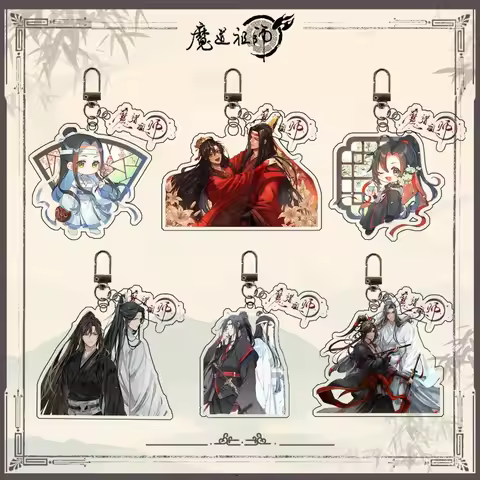 Anime Grandmaster of Demonic Cultivation Keychain Cartoon Mo Dao Zu Shi Lan WangJi Wei Wuxian Pendan