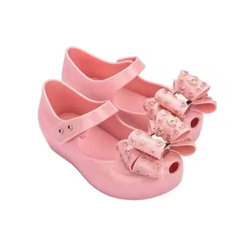 Mini Girl Sandals 2024 Kids Sparkle Bow Summer Shoes for Children Sandals Waterproof Non-slip Beach 