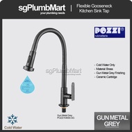 Pozzi x sgPlumbMart Gun Metal Flexible Kitchen Sink Tap K4000GG K4000 Cold GM