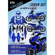 COVERSET Y15 V1 V2 ORIGINAL VELOZI EXCITER THAI DPBMC BIRU GP STICKER STRIPE TANAM