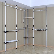 W-8&amp; Ceiling Simple Wardrobe Assembly Cloakroom Open Thickened Steel Pipe Hanger Metal Steel Frame Structure Wardrobe YC