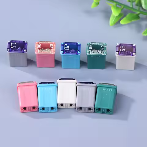 2pcs Micro Cartridge Fuse Car Fuse 15A 20A 25A 30A 40A 50A 60A Rectangle Small Type Auto Cartridge F