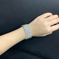 Vòng Tay Cô Dâu Hàn Quốc T-B Vòng tay pha lê Rhinestone phụ kiện trang sức cô dâu kim cương hình học