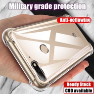 【Crystal Clear】For Huawei Y7 Prime 2018 Nova 2 Lite LDN-L21 LX2 Soft Rubber Gel Jelly Case Transparent Military Grade Anti-Scratch Resistant Back Cover Skin