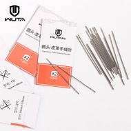 WUTA 24 Pcs Large Eye Blunt Stitching Needle Harness Round-pointed Needle Leather Hand Sewing Blunt 