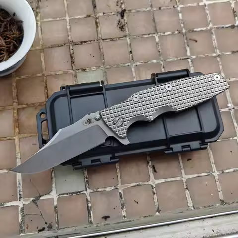 JUFULE Hinderer Eklipse 3.5" N690 Blade Titanium Handle Ceramic Bearing Folding Knife Tactical Pocke