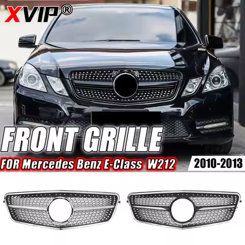 XVIP Chrome Silver AMG Style Front Bumper Grille For Mercedes Benz E W212 E250 E300 E350 E500 10-13 