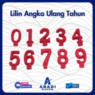 LILIN MERAH [ 1 PCS ] Number Candles / Red Birthday Cake Decorations / 0 1 2 3 4 5 6 7 8 9
