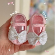 Little Ballerina - Baby Shoes Crochet Coquette Ballerina Baby Shoes