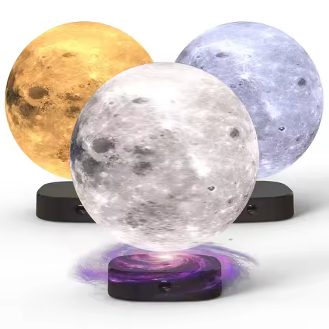 Levitating 3D Print Moon Lamp Magnetic Floating Moon Lamp Spinning Luna Night Light 3 Color Modes fo