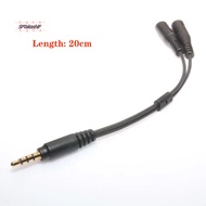 (SPTakashiF) 1Pc 3.5mm Stereo Audio Male To 2 Female Adapters Converters Headset Mic Splitter Cable Adapter Mobile Phone Accessories