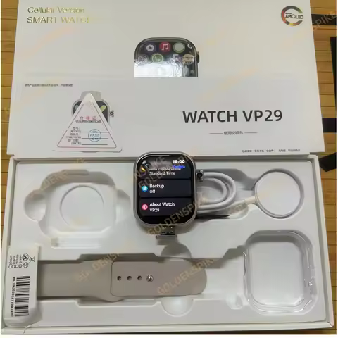 VP29 S10 Plus Smartwatch 4G LTE 2.29inch 8MP HD Camera Tiktok Whatsapp App Store Video Calling 256GB