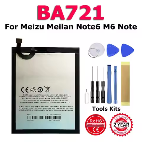 BA721 BA811 BA852 BT61 BA02 High Quality Replace Battery For Meizu Meizy Meilan M6 N6T 6T X8 M3 Note