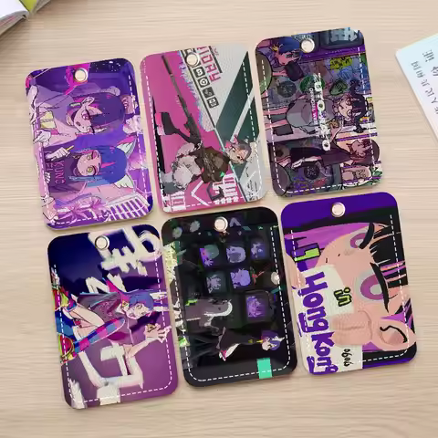 Z-ZUTOMAYO Rectangle Keychain Card Holder, Badge Credit Card Holder, Student ID Card Holder, Bus Car