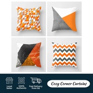 Orange Colour Geometry Pattern Throw Pillow/ Decorative Pillow/ Cushion (45x45cm)