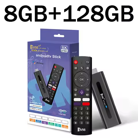 TV Stick Real Android 14 Allwinner H313 Quad Core HD 8K 4K Media Player 4G 5G WiFi6 BT5.0 8GB 128GB 