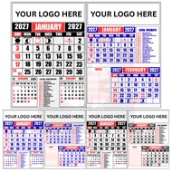 50 and 100 pcs - 2027 Commercial Calendar - Customizable Calendar