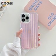 เคสประกบสำหรับไอโฟนกระเป๋าเดินทางแบบเลเซอร์ไล่ระดับสี15ProMax เคสโทรศัพท์มือถือเหมาะสำหรับ Apple iPhone 15 Pro Max Soft Edge เปลือกแข็ง14 13เลเซอร์สีรุ้งสีชมพูลายทางด้านใน12Pro ป้องกันการตกเคสห่อหุ้ม/11