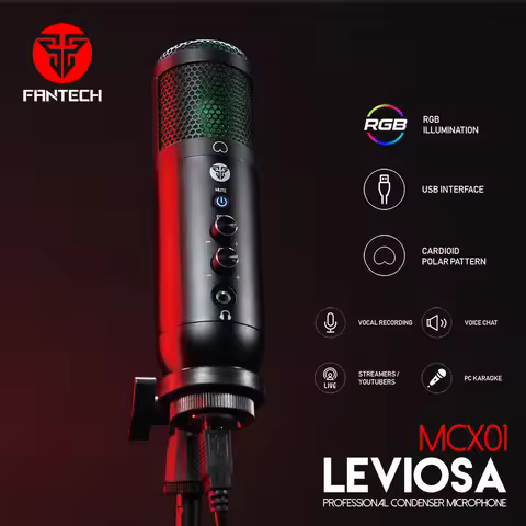 FANTECH LEVIOSA MCX01 USB Microphone Cardioid Polar Pattern Professional Condenser Microphone with H