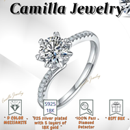 Camilla Jewelry Moissanite Diamonds With Certificate/Engagement Ring For Women Original/925 Silver O