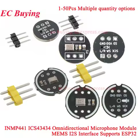 1Pc-50Pcs INMP441 ICS-43434 Omnidirectional Microphone Module I2S ISS MEMS for ESP32 High Precision 