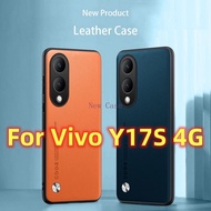 Luxury Leather Mobile Casing For Vivo Y17S Y17 S VivoY17s 4G 2023 Plain Skin Anti Fingerprint Phone Case Shockproof Soft Bumper Case Frame Shell Back Cover