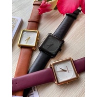 Michael Kors Squareface Leather Watch