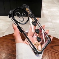 YBD Phone Case For Vivo Y39 5G Clear Caing Parkling Pink Love Bracelet and Portable Wristband