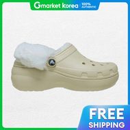 Crocs(ครอคส์) | รน Classic Platform Lined Fuzzy Strap Clog รหสสนคา 212854-2Y2 23853864 692173