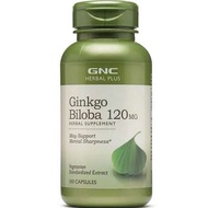 美國GNC Ginkgo Biloba銀杏葉白果精華Ginkgo Biloba高含量120mg 100粒