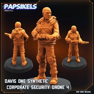 Davis One [4]-Vs Humans-Construct Humanoid Android-Synth/32mm scale 3D printed miniature PSK