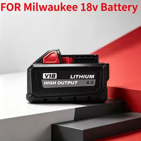 For Milwaukee M18 Cordless Power Tools 18V 8Ah High‑Output Rechargeable Lithium‑ion Replacement Batt