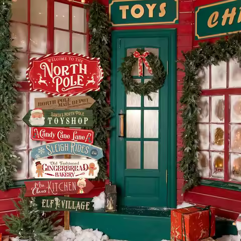 Christmas North Pole Christmas decoration 2025 Xmas Santa North Navidad Natal New Year Gift 2026
